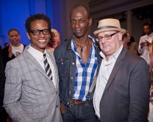 Sam Miller with Ralph Lemon and David Thomson at Danspace's 2011 Gala